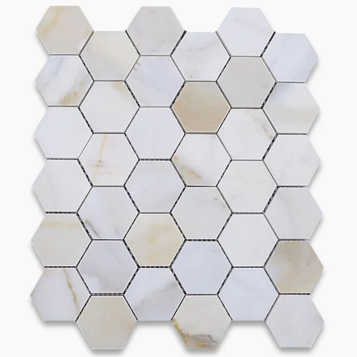 calacatta gold marmo 2 inch esagonale mosaico piastrelle 305x305x10 mm
