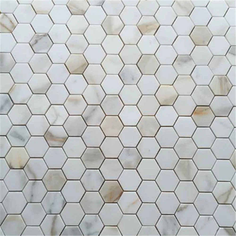 Calacatta Gold Mosaïque Hexagonale : Carreau 305x305x10 mm