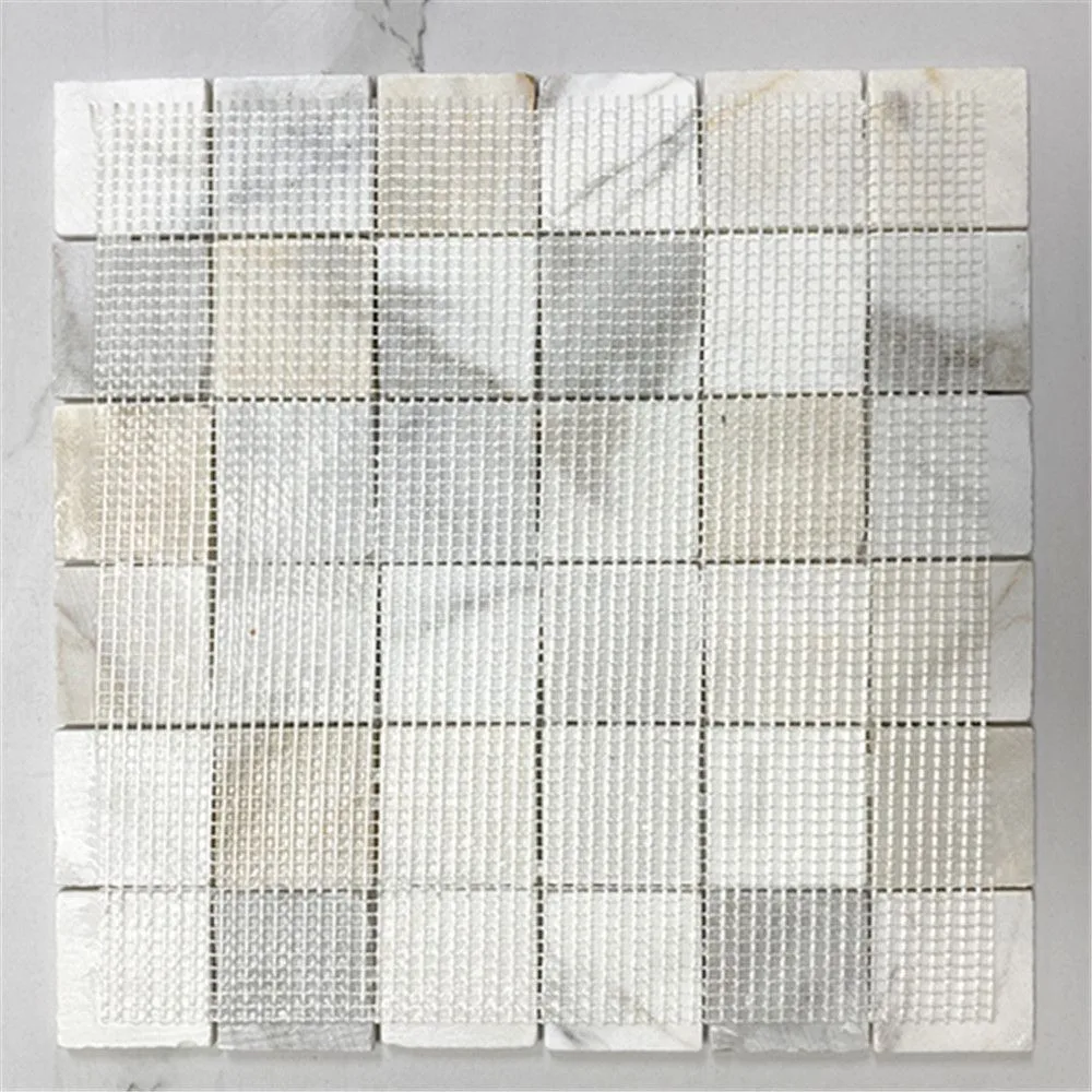 calacatta gold mosaico marble 1x1 2,54x2,54 piastrella 305x305x10 mm marmo su rete