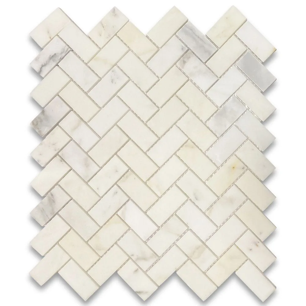 calacatta gold mosaico marble 1x2 23x48 mm lisca di pesce piastrella 305x305x10 mm marmo su rete