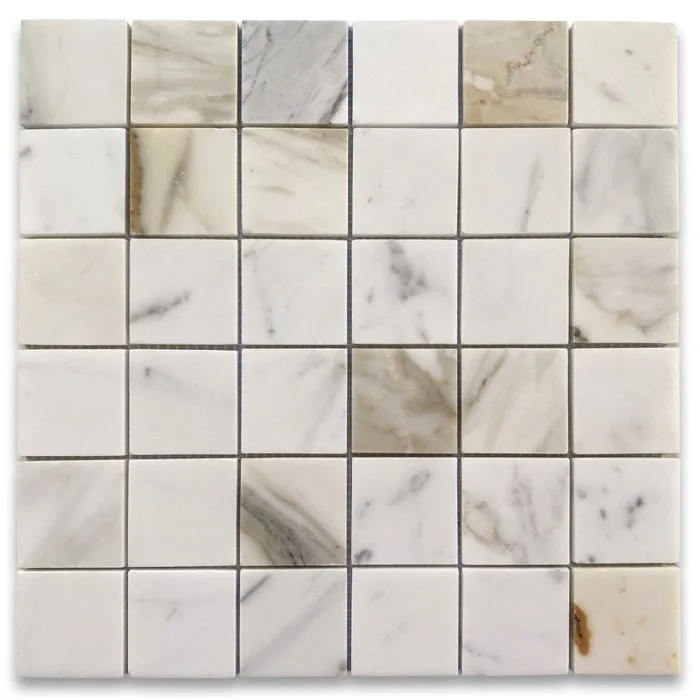 Mosaïque Calacatta Gold – Carreaux 2,54×2,54 cm, 305x305x10 mm : Caractéristiques et spécifications