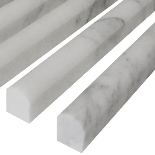 bianco carrara Cornice bullnose lucida in marmo 21x305x16 mm