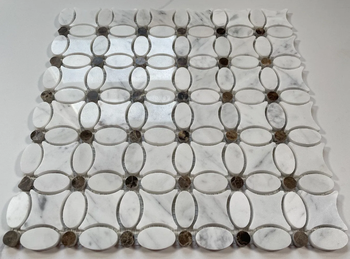 mosaic fiori flower florida bianco carrara thassos emperador 10 mm