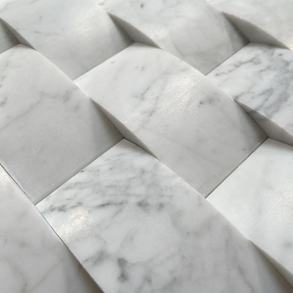 mosaico bianco carrara 3d arco