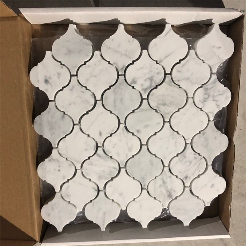 Mosaic Carrara White — arabesque lantern · MDC06 — 2