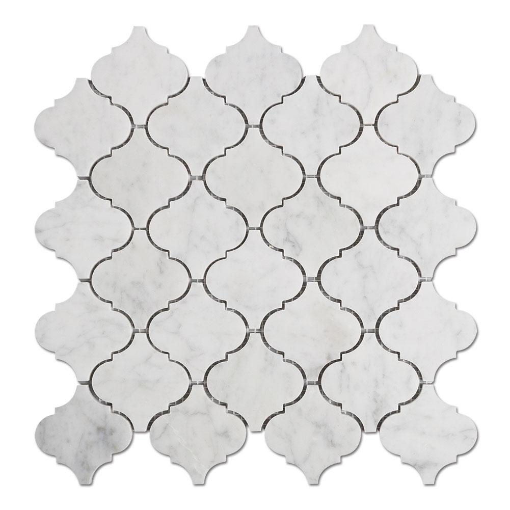 Mosaic Carrara White — arabesque lantern · MDC06 — 3