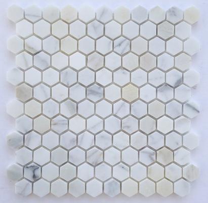 Mosaico Calacatta Gold — hexagonal 23 × 23 mm · MDCB01