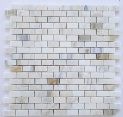 Mosaik Calacatta Gold — Mini-Ziegel 15 × 48 mm · MDCB05