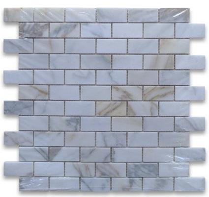 Mosaico Calacatta Gold — ladrillos 25 × 50 mm · MDCB06