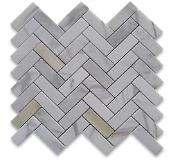 Mosaico Calacatta Gold — espiga 15 × 48 mm · MDCB10