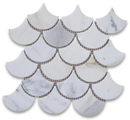 Mosaik Calacatta Gold — Fischschuppen · MDCB16