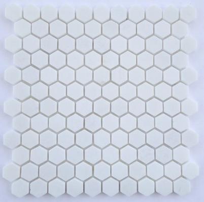 Mosaico Bianco Thassos — esagonale 23 × 23 mm · MDCC01
