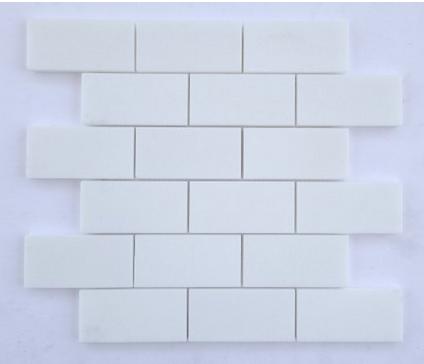 Mosaik Thassos Weiß — Ziegelmuster 48 × 100 mm · MDCC06