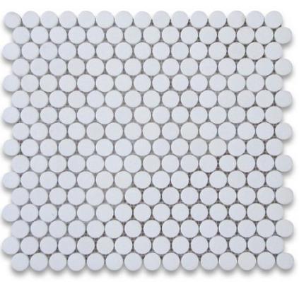 Mosaico Blanco Thassos — círculos pequeños 20 × 20 mm Round · MDCC18