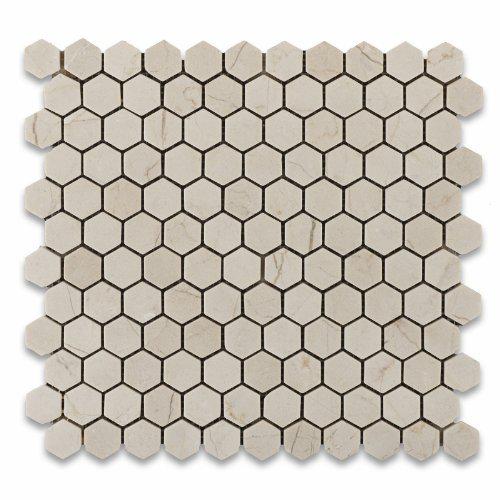 Mosaico Crema Marfil — hexagonal 23 × 23 mm · MDCD01