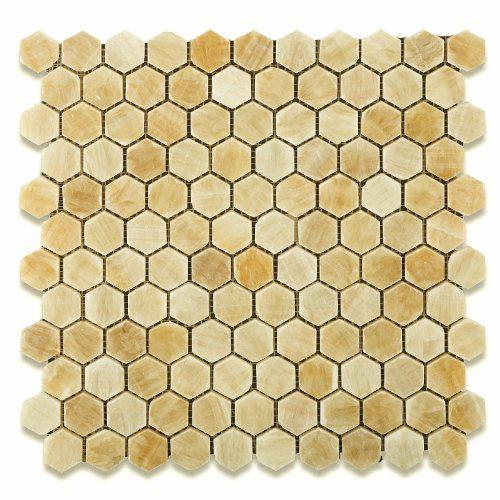 فسيفساء أونيكس عسلي — سداسي 23 × 23 mm · MDCE01