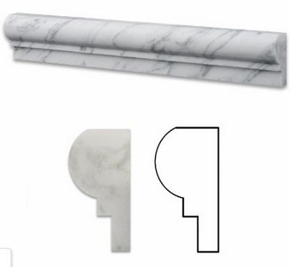 Moulure Blanc de Carrare — listel 19 × 19 × 305 mm · MDCL02