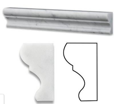 Moulure Blanc de Carrare — corniche profilée 30 × 50 × 305 mm · MDCL03