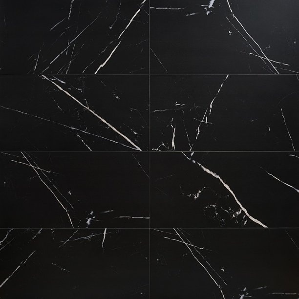 Carreau Nero Marquina — losanges 305 × 305 mm · MDCNM07 — 3