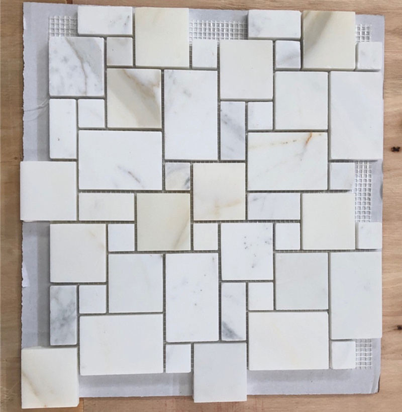 Mosaïque Calacatta Gold — modulaire en moulinet · MDCB13 — 2
