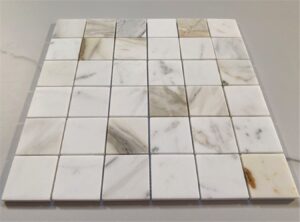 calacatta gold mosaico marble 1x1 2,54x2,54 piastrella 305x305x10 mm