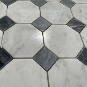 mosaico ottagonale bianco carrara bardiglio 10 mm